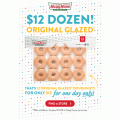  Krispy Kreme - Day of the Dozens: 12 Original Glazed Doughnuts for $12 [NSW, QLD, VIC and WA] - Starts Tues,12th Dec