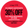 30% OFF Online Full-priced Items! @ Cotton On (ends 21 April)