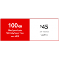 Vodafone - SIM Only Super Plan: $10 Off $55 Unlimited Talk &amp; Text 100GB BYO SIM Plan, Now $45 (Bonus 40GB Data)