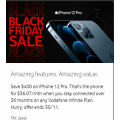 Vodafone - Black Friday Offer: $400 Off iPhone 12 Pro 128GB Smartphone, Now $36.07/Month