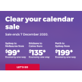 Virgin Australia - Clear Your Calendar Flight Sale: Domestic Fares from $85 e.g. Sydney to Ballina Byron $85 etc,