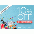 VisionDirect - 24 hour Surprise Sale: 10% OFF Glasses, Sunglasses and Contacts + Free Shipping (code)