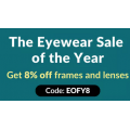 Vision Direct EOFY Sale - 8% off Lenses &amp; Frames, Buy One Get 2nd 70% off Frames