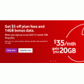 Vodafone - $5 Off Plan Fees &amp; 14GB Bonus Data - Now Unlimited Calls &amp; SMS 12 Months SIM Only 20GB/$35 per month