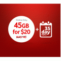 Vodafone - 50% Off Unlimited Calls &amp; Text $40 45GB Combo Plus Starter Pack, Now $20
