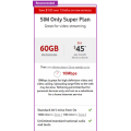 Vodafone - Unlimited Talk &amp; Text 60GB SIM Only Super Plan $45/Month (Save $120 over 12 Months)