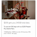 Vodafone - Unlimited Standard Calls &amp; Text 240GB Prepaid Plus Starter Pack $200 (Bonus 90GB Data)! Was $250