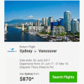 Fly from Sydney to Vancouver $870 Return @ Webjet