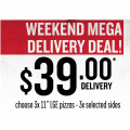 Pizza Hut - Latest Offers: 2 Sides $6 Pick-Up; 10 Seasoned, Naked or Buffalo Wings $10 Pick-Up; 3 x 11&#039;&#039; Large Pizzas &amp; 3 Selected Sides $39 Delivered (codes)