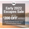 Webjet - Early 2022 Escape Sale: $100 Off | $200 Off Hotel Booking (codes)