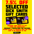 7.5% off Selected Dick Smith eGift Cards