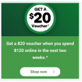 Woolworths - Free $20 Vouchers with $120 Spent Online (2 Weeks Only)