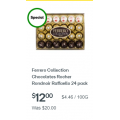 Woolworths - Ferrero Collection Chocolates Rocher Rondnoir Raffaello 24 pack $12 (Was $20)