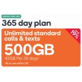 Kogan - Unlimited Calls &amp; Text 500GB Mobile Pre-Paid 365 Day Plan $285 (code)! Was $355 