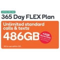 KOGAN - Bonus 3GB Data with Unlimited Talk &amp; Text 80GB $150 | 158GB $205.60 | 243GB $275 | 486GB $335 Delivered 365 Day FLEX Plans