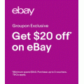 eBay: $5 for $20 to Spend Online - Minimum Spend $140 @ Groupon