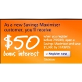 New Savings Maximiser Customers Get $50 Bonus Interest from ING Direct!