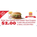 Flame Grilled Whopper and Small Golden Fries $2 Only Back Again @ Hungry Jack