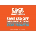 Adrenaline - Click Frenzy 2020: $50 Off Experiences - Minimum Spend $250 (code)! 3 Days Only