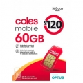 Coles Mobile $120 60GB Prepaid SIM 365 Days Plan, now $99 @ Coles