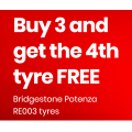 Bridgestone Australia - Buy 3 and Get the 4th Bridgestone Potenza RE003 Tyre Free