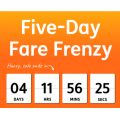 Jetstar - Five-Day Fare Frenzy: Domestic Flights from $25 e.g. Adelaide to Melbourne $25 etc.