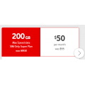 Vodafone - Unlimited Talk &amp; Text 200GB SIM Only Super Plan $50/Month (Incld. Bonus 140GB Data)